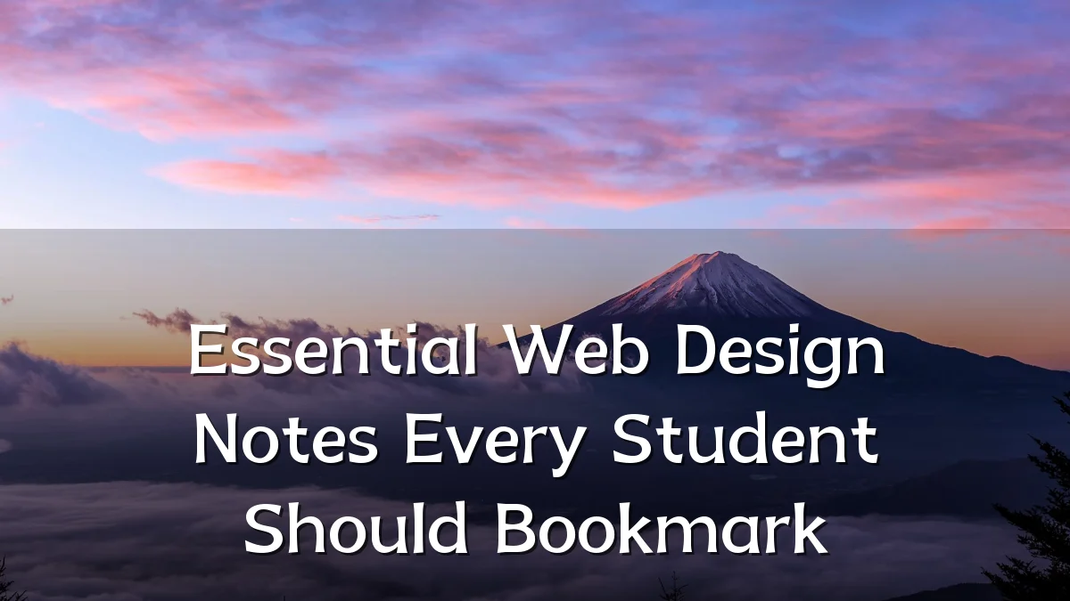 Essential Web Design Notes Every Student Should Bookmark