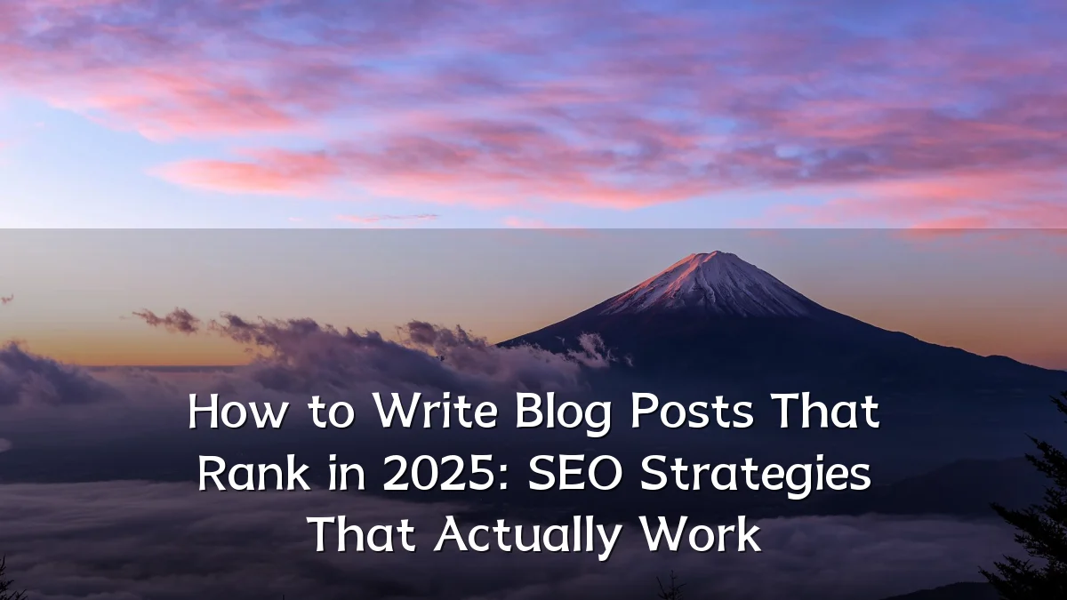 How to Write Blog Posts That Rank in 2025: SEO Strategies That Actually Work